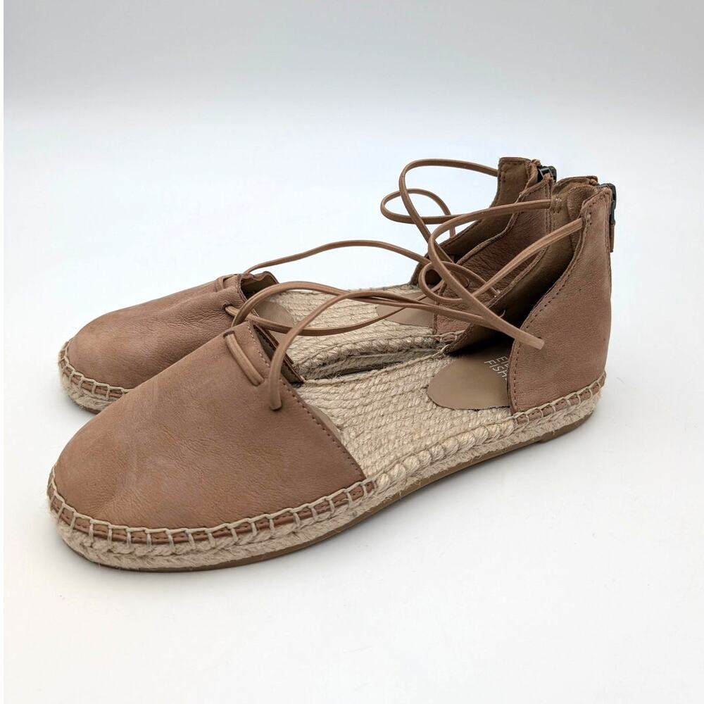 Eileen Fisher Lee Suede Espadrille Flat Shoes Women's Latte Tan Size US6 EU36.5